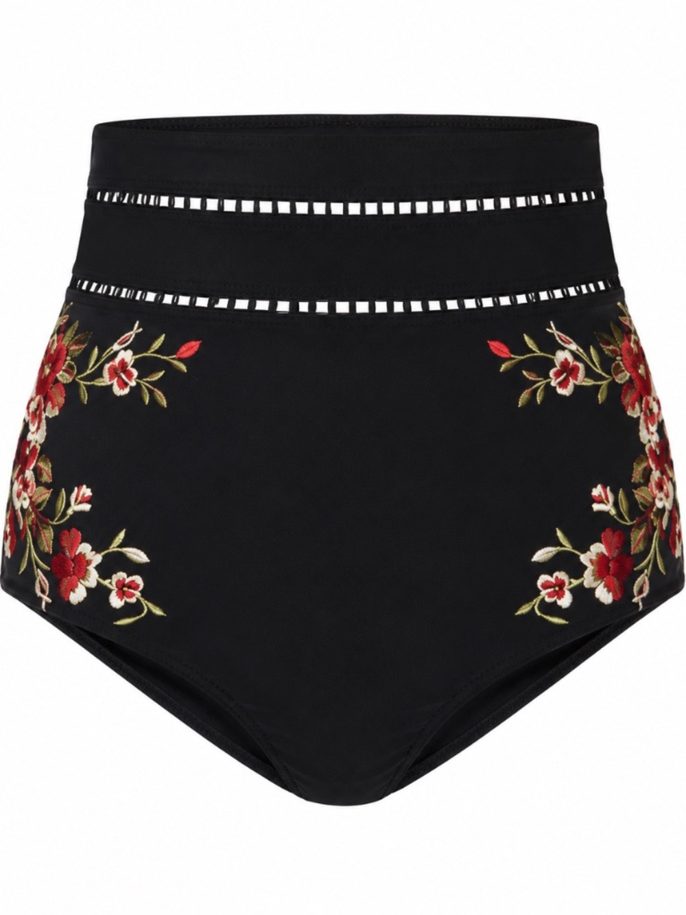 Zimmerman Black Floral High Waister Bikini Bottoms